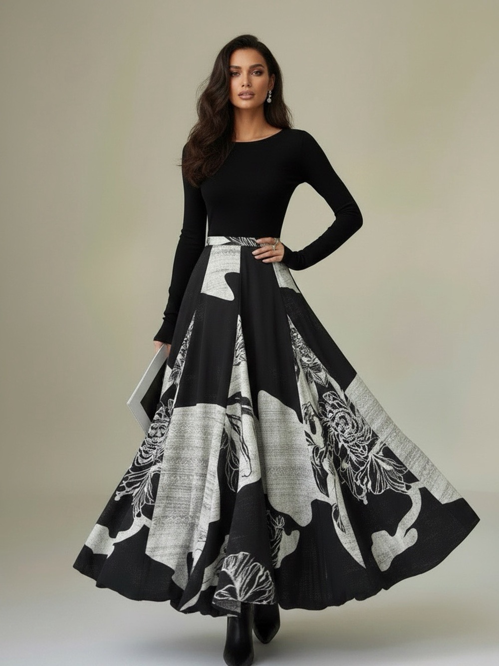 Commense Bud Waist Side-Zipper Midi Skirt - Picture 7 of 14